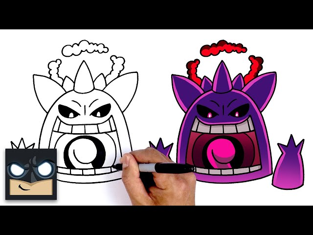 How to draw gigantaax gengar pokeon sword and shield