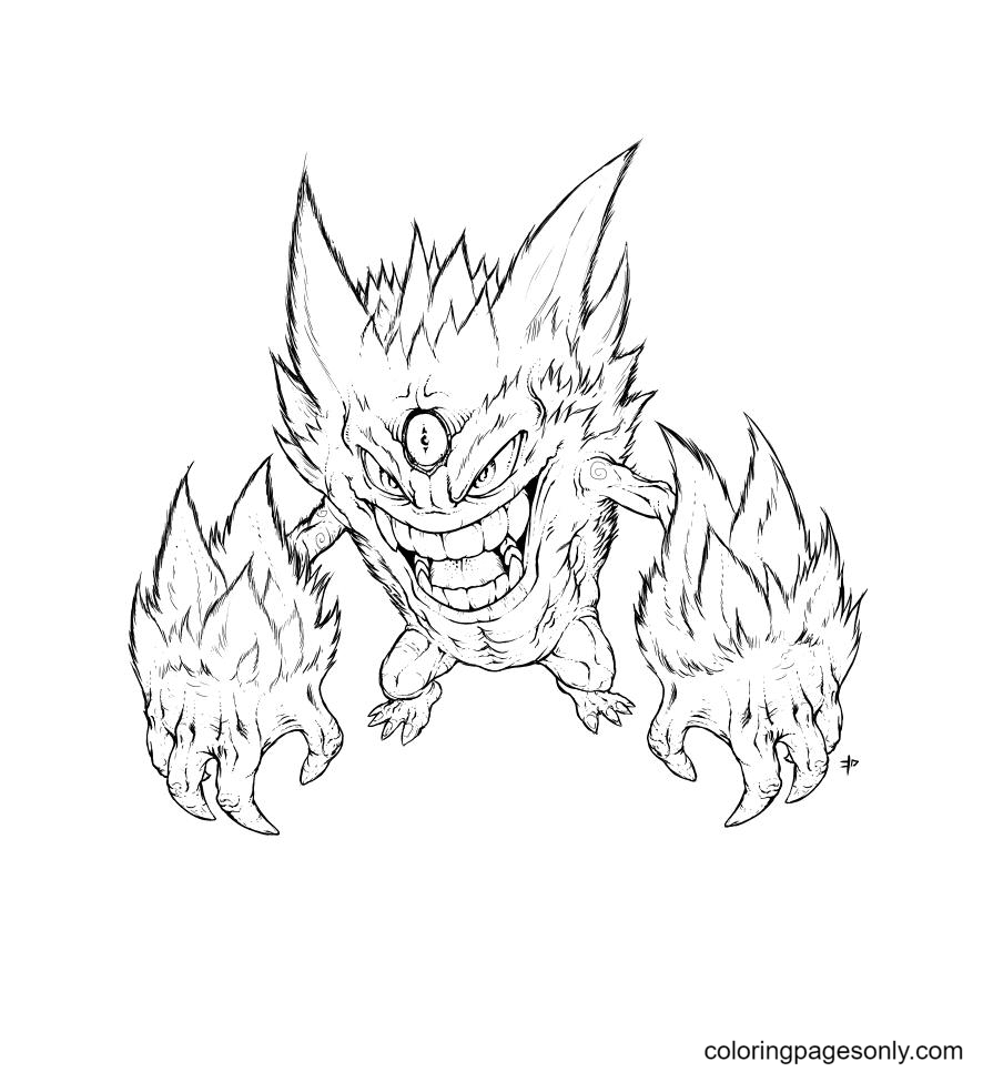 Gengar coloring pages printable for free download