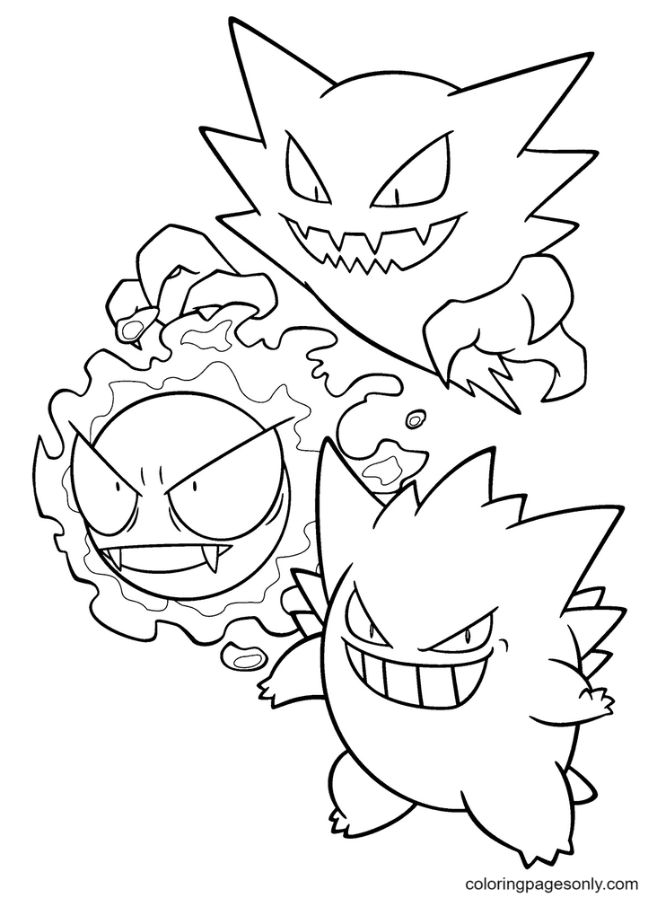 Gengar coloring pages