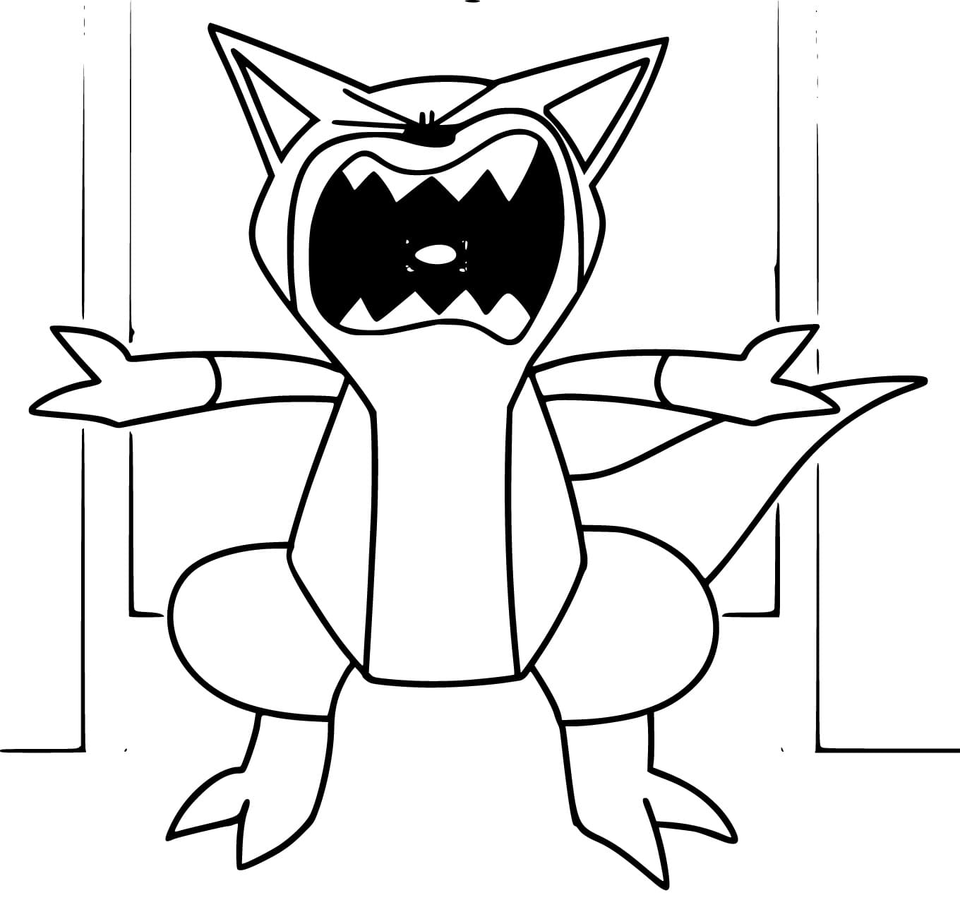 Very angry kittysaurus coloring page