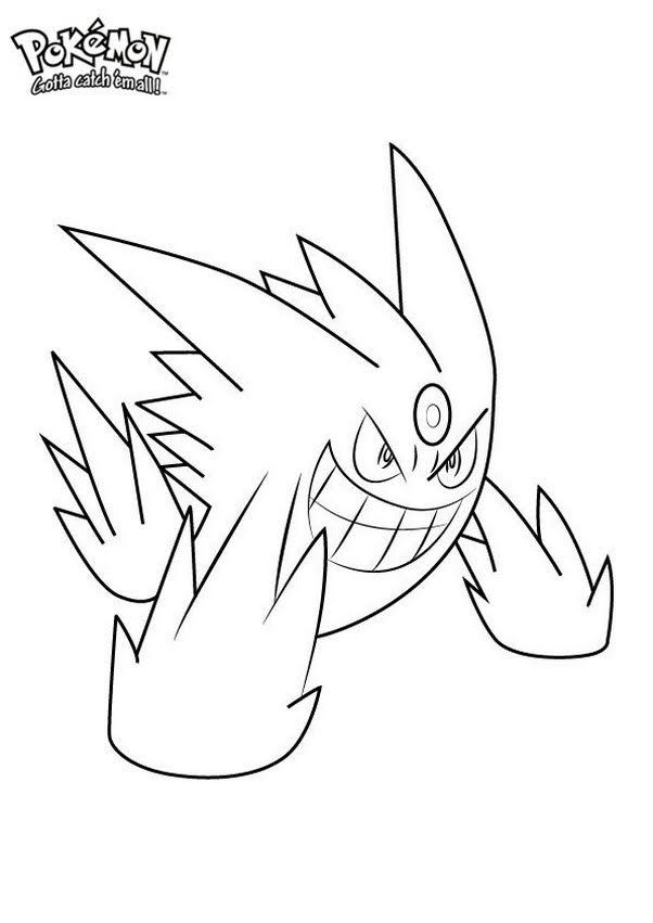 Free printable mega gengar coloring pages pokemon coloring pokemon coloring pages coloring pages