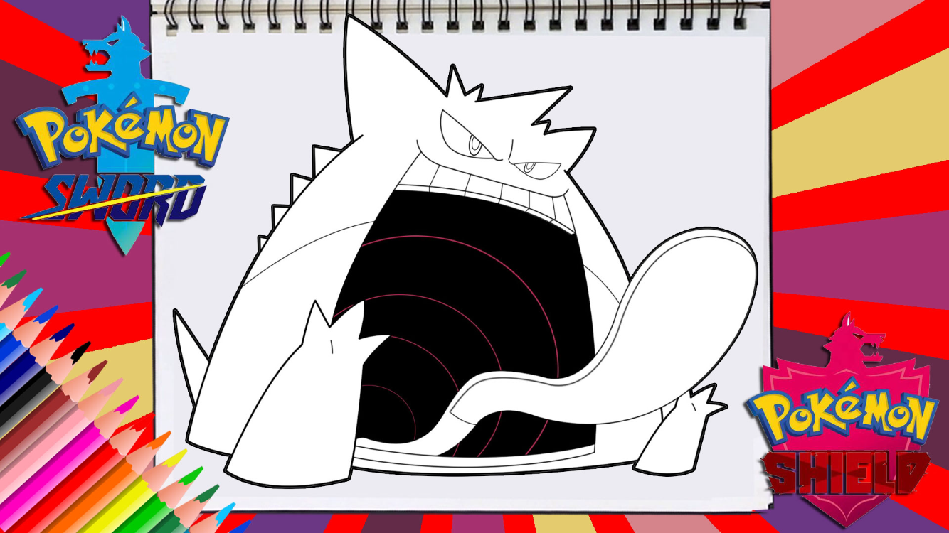 Digital artist pokemon sword and shield gigantamax gengar coloring pageðyoutube ðlink in my bio rdigitalartist