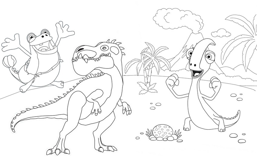 Coloring page cartoon gigantosaurus