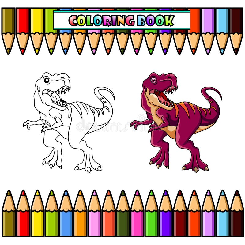 Cartoon dinosaur gigantosaurus for coloring book stock vector