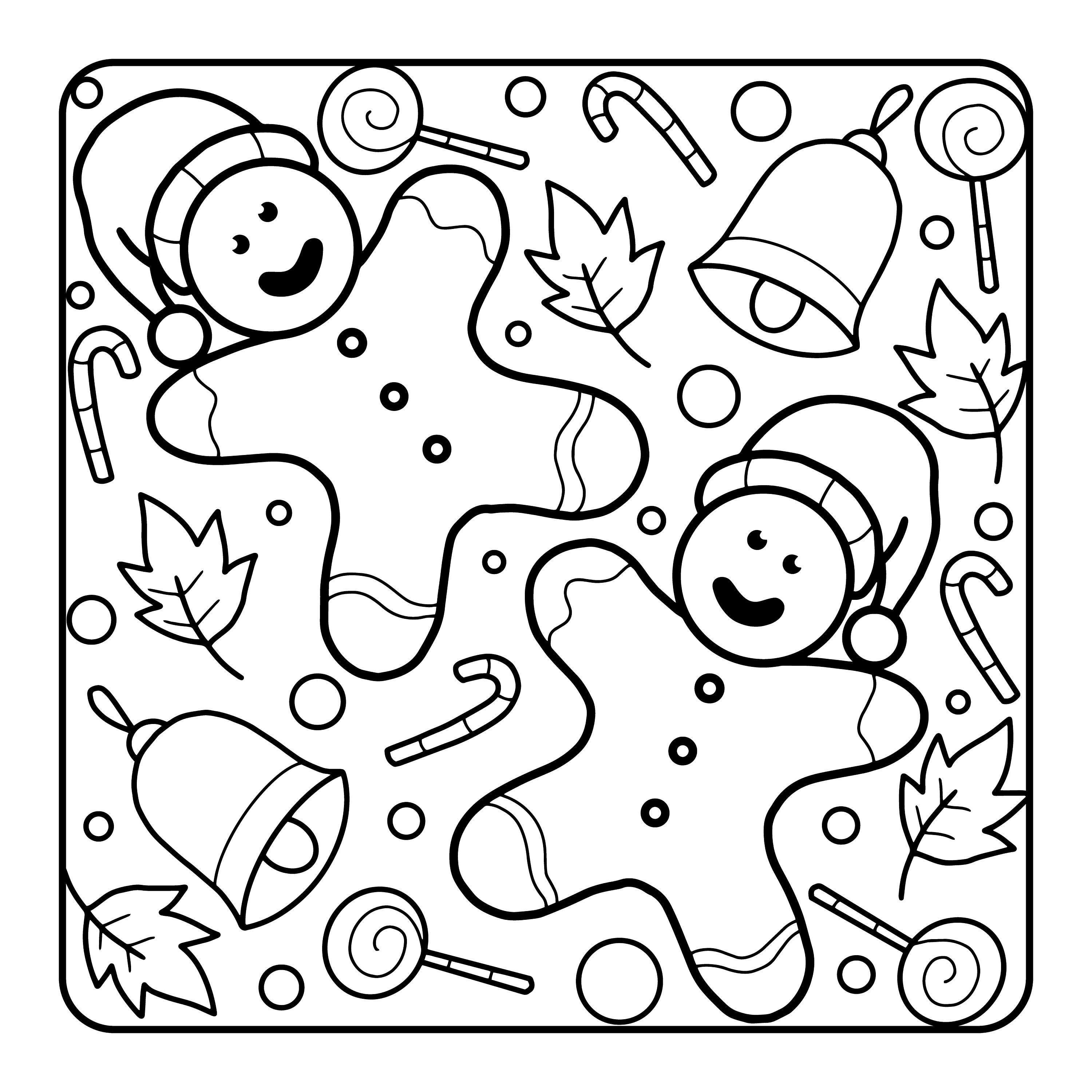 Gingerbread coloring sheet