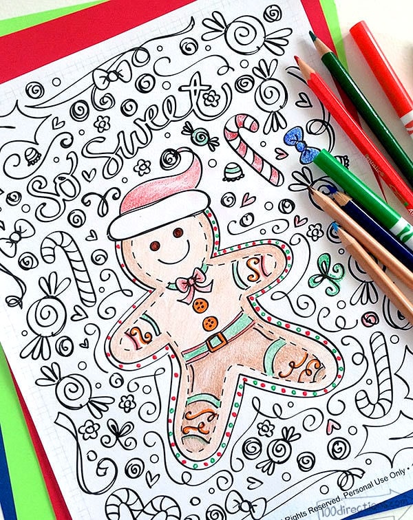 Gingerbread man coloring page