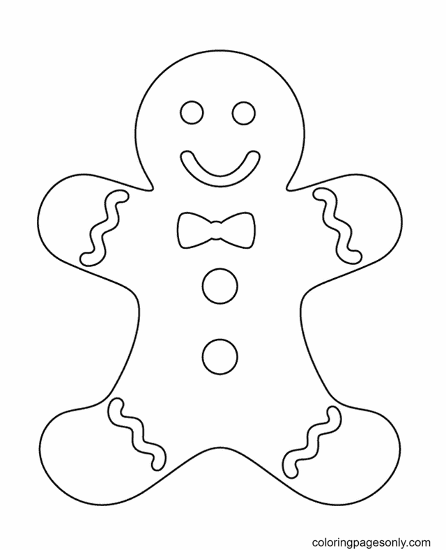 Gingerbread man coloring pages printable for free download