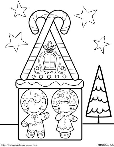 Free gingerbread house coloring pages printable pdf