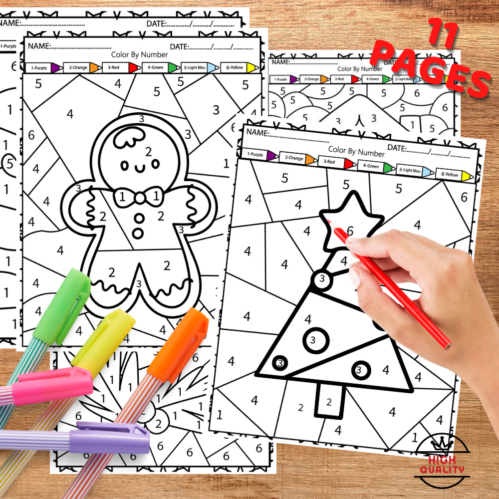 Gingerbread man color by number coloring pages winter coloring sheets for kids made by teachers