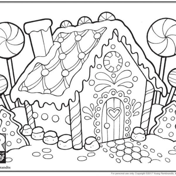 Gingerbread house coloring page