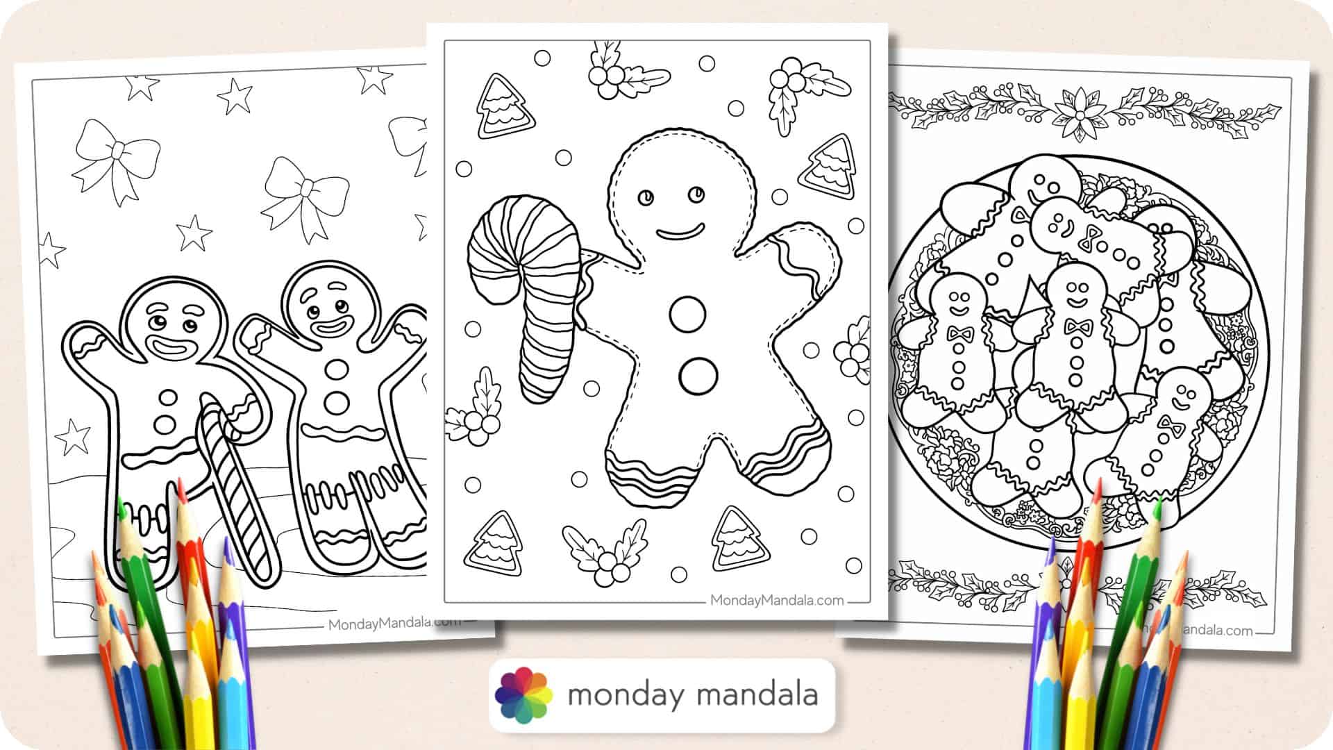 Gingerbread man coloring pages free pdf printables