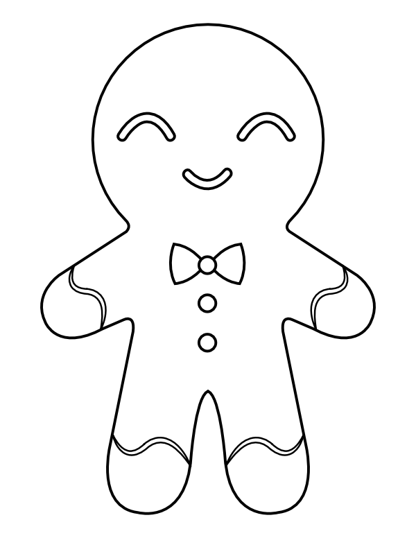 Printable gingerbread man coloring page