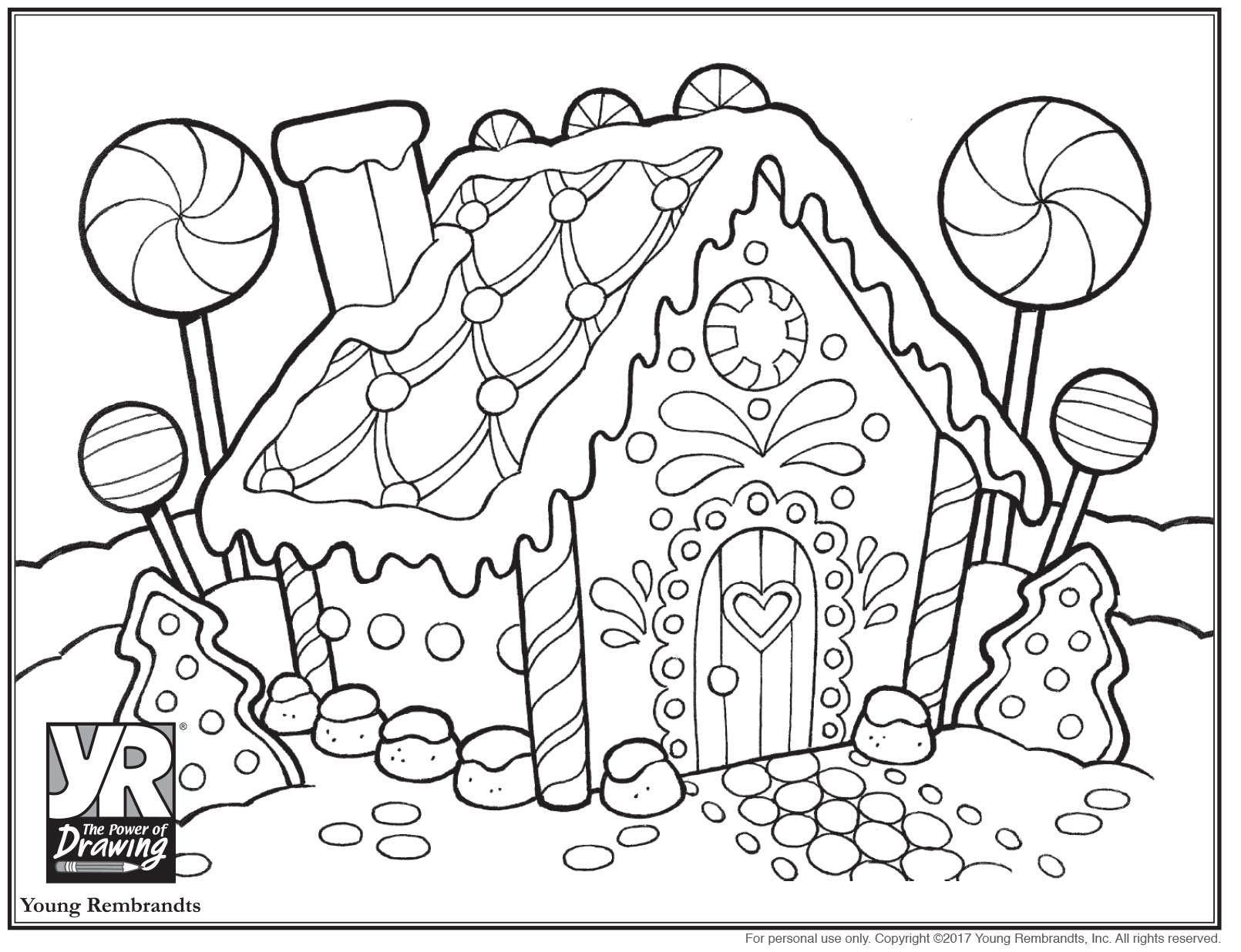 Gingerbread house coloring page