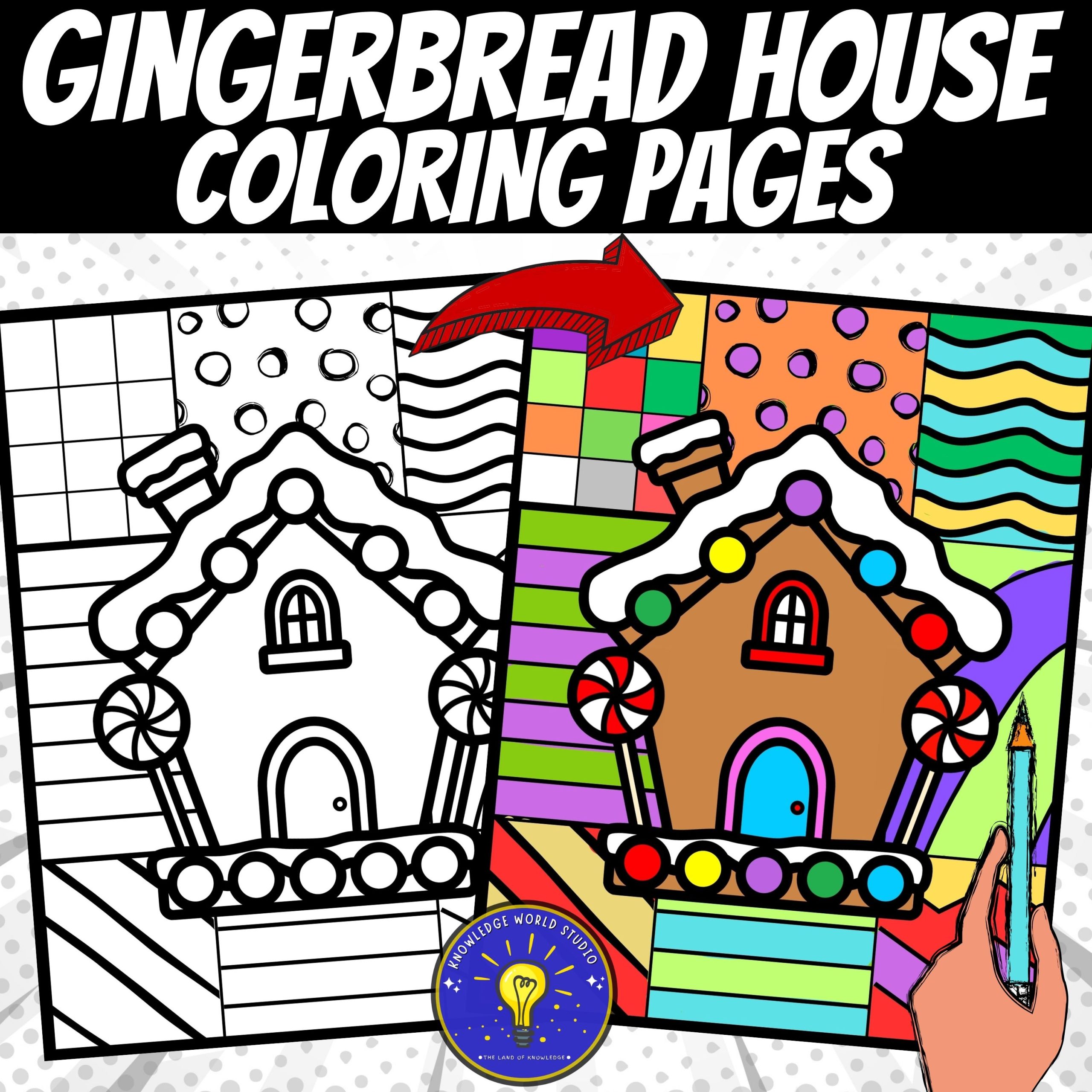 Gingerbread house coloring pages pop art inspired coloring sheets made by teachers