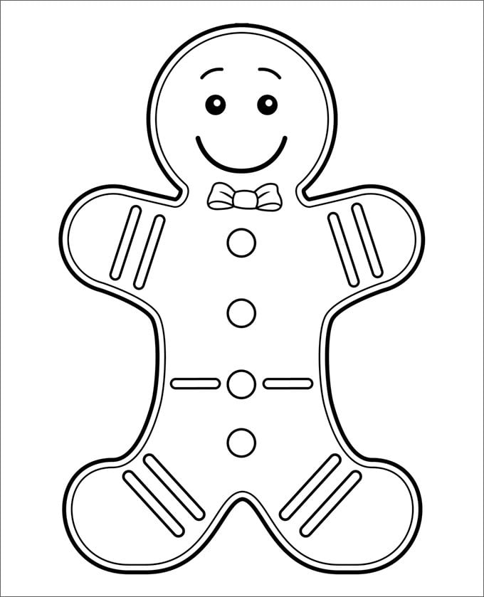 Gingerbread man s colouring pages