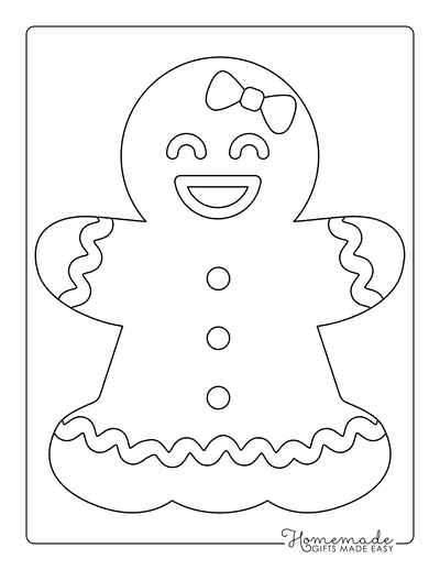 Free printable gingerbread man templates coloring pages