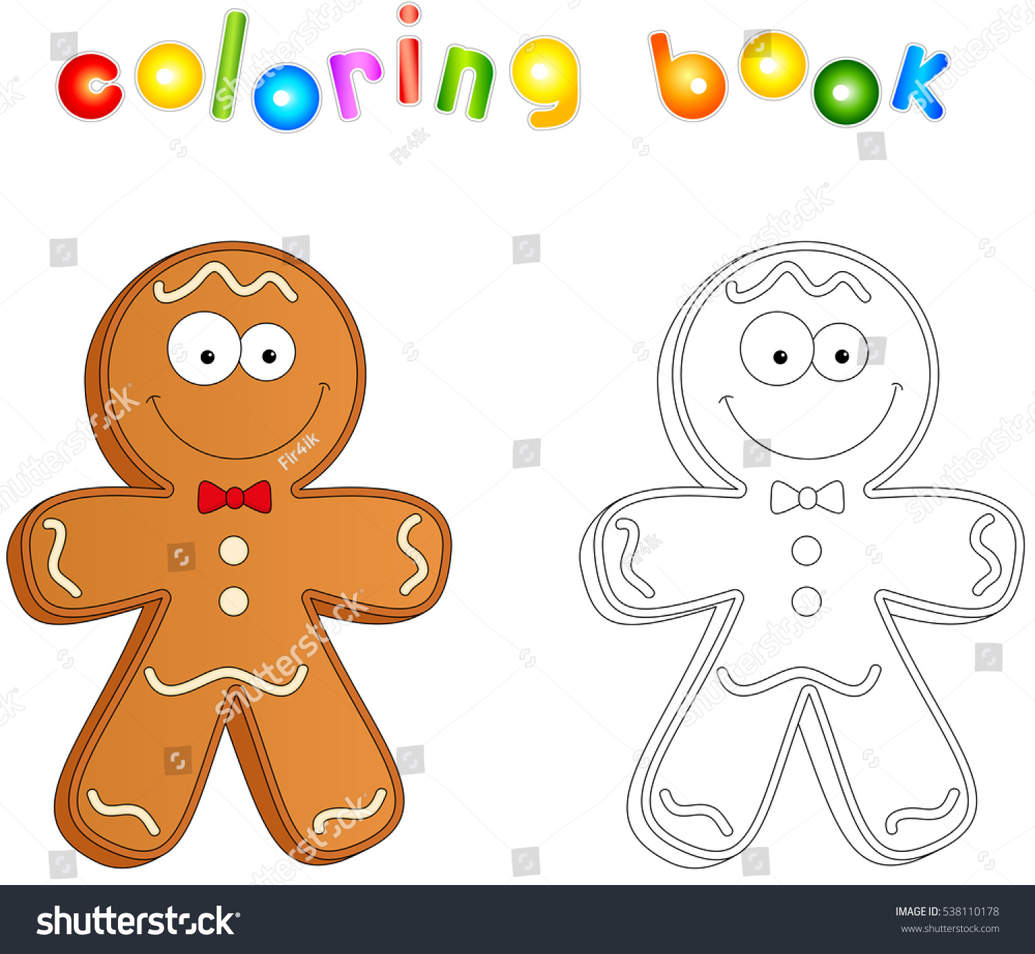 Christmas gingerbread man coloring book kids stock vector royalty free