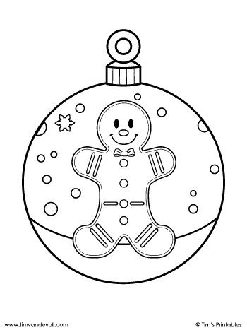 Christmas ornament coloring page â gingerbread man â tims printables christmas ornament template christmas ornament coloring page printable christmas coloring pages