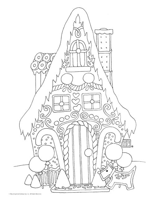 Gingerbread house coloring page