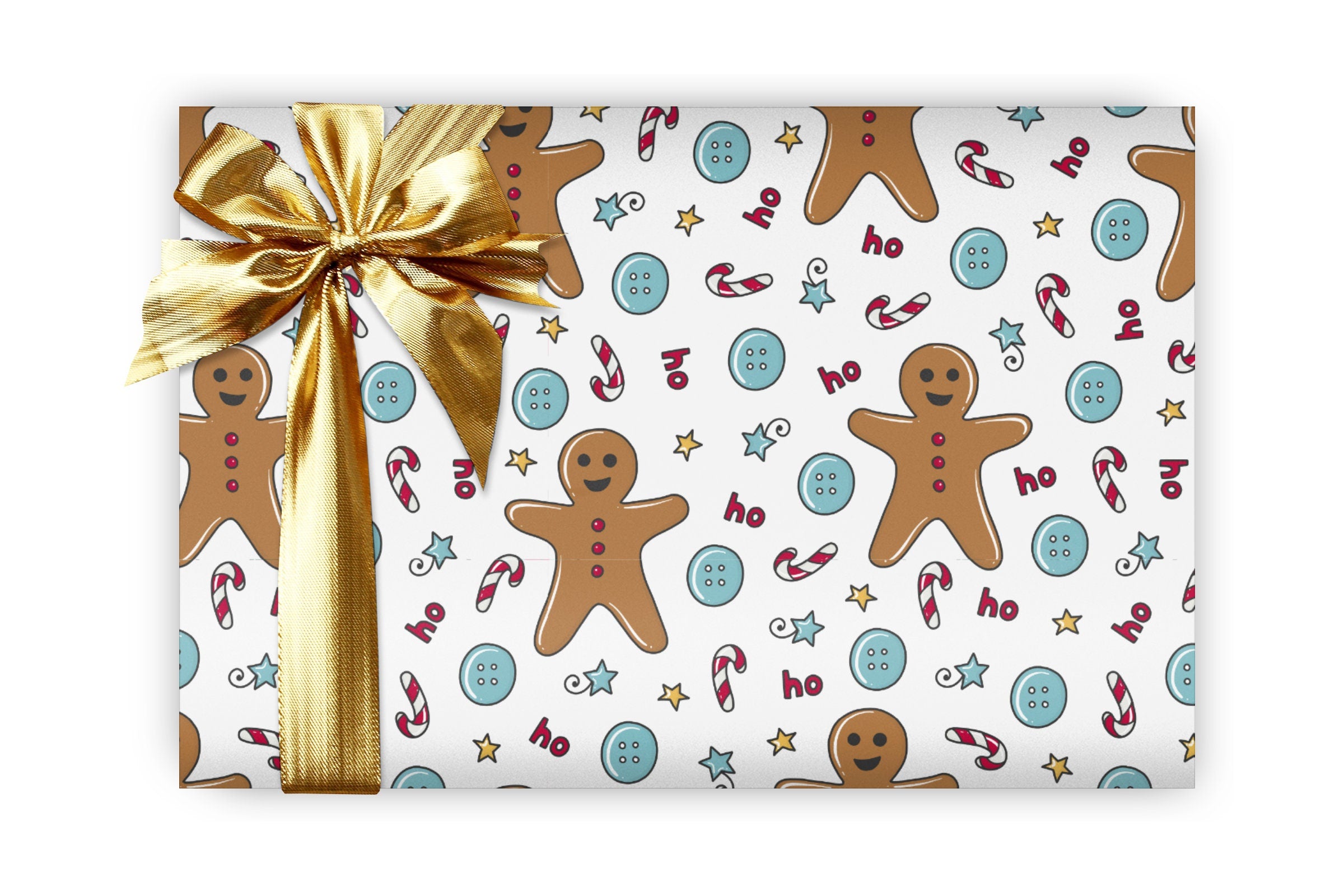 The gingerbread man wrapping paper