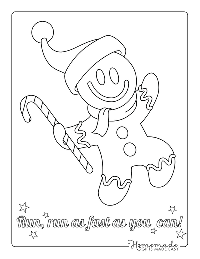 Free printable gingerbread man templates coloring pages