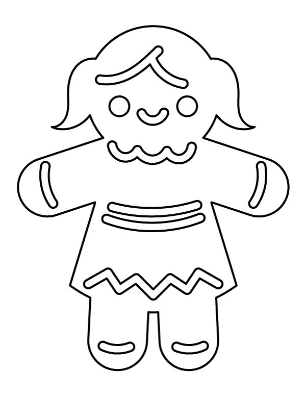 Printable gingerbread girl coloring page