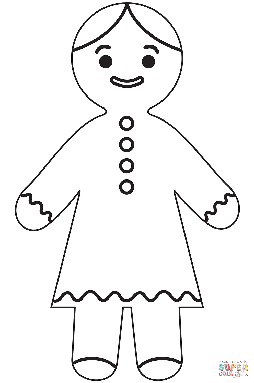 Gingerbread woman coloring page free printable coloring pages