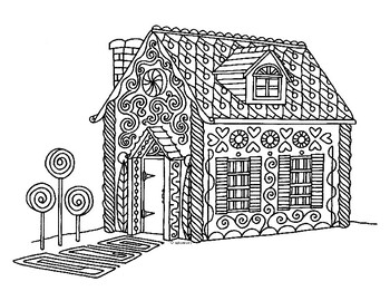 Christmas gingerbread house zentangle coloring page by pamela kennedy