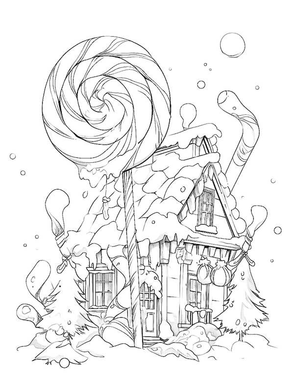 Cheerful christmas coloring pages for kids and adults