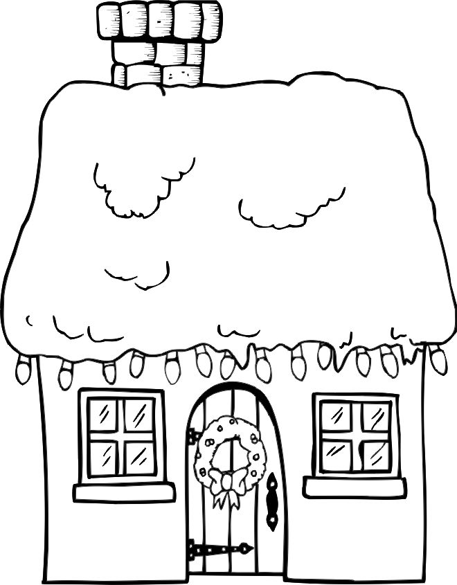 Think this would be cute as redwork as well christmas coloring sheets house colouring pages christmas coloring pages