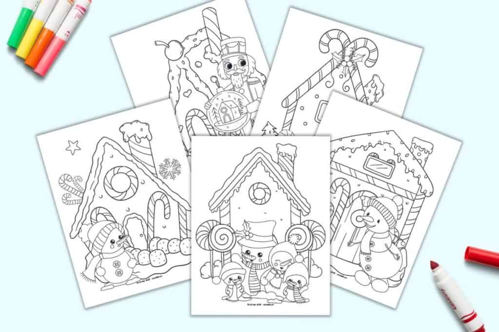 Free printable gingerbread house coloring pages