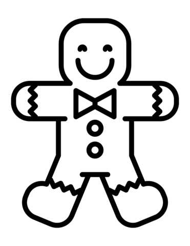 Christmas gingerbread man coloring page free printable coloring pages