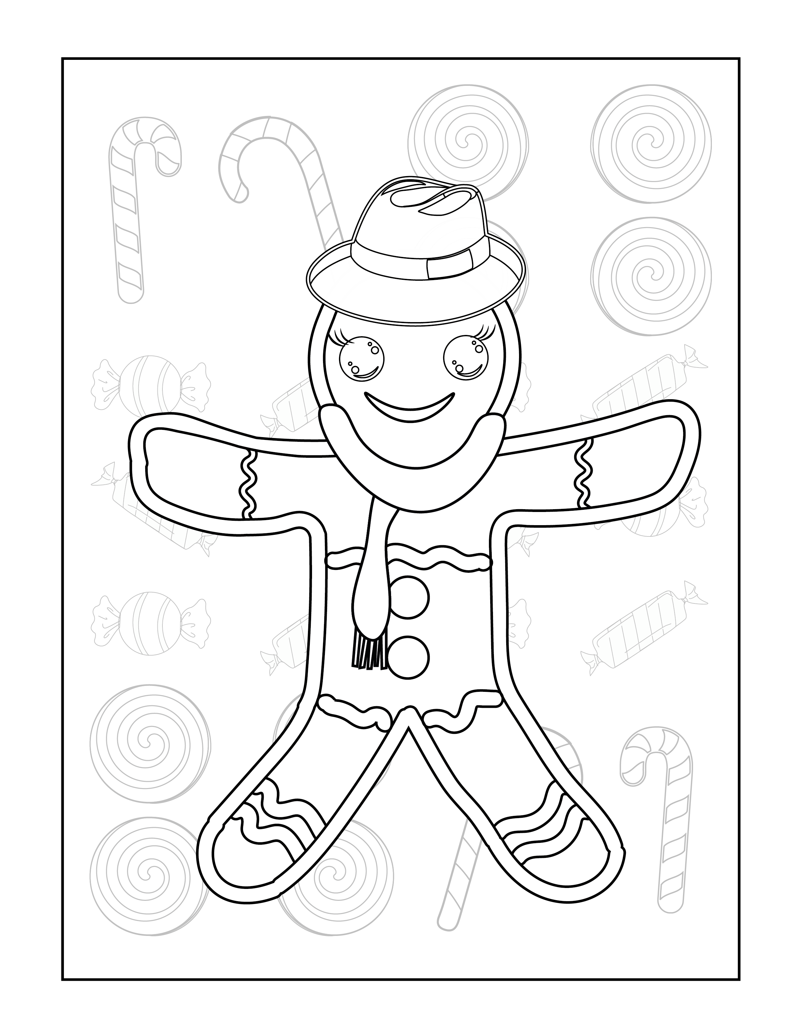 Gingerbread man coloring pages