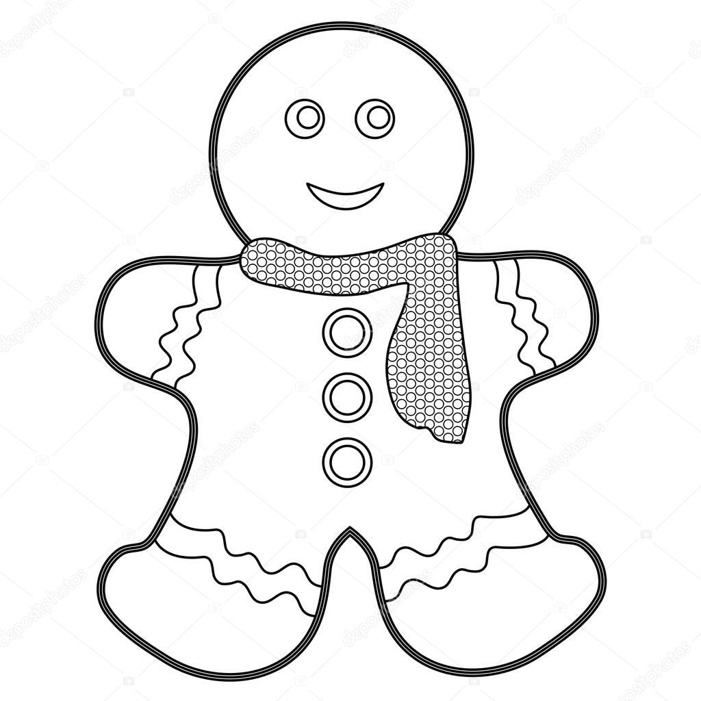 Gingerbread man coloring page stock illustration by smk