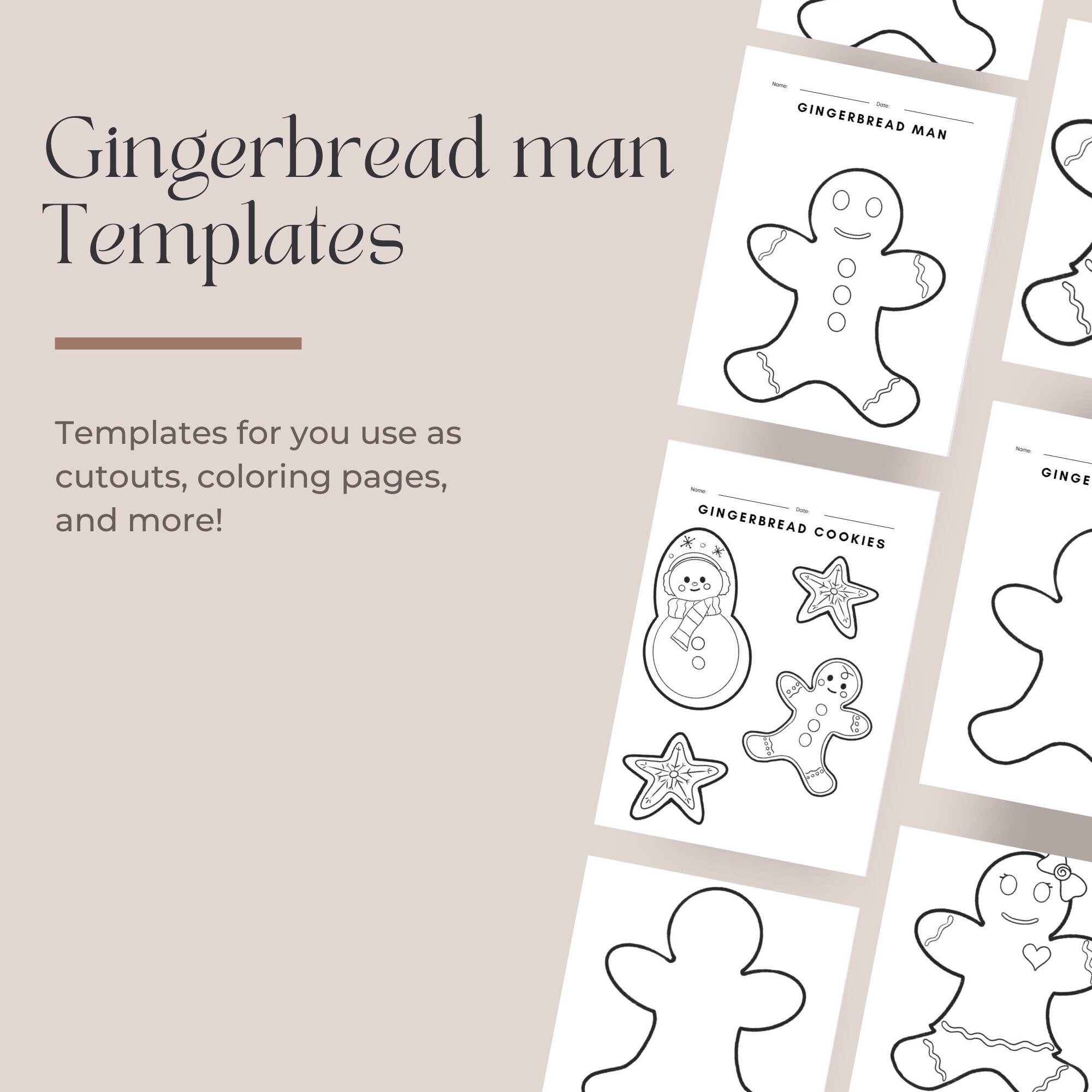 Gingerbread man template gingerbread man cutout coloring pages gingerbread man papercraft template winter worksheets printable template