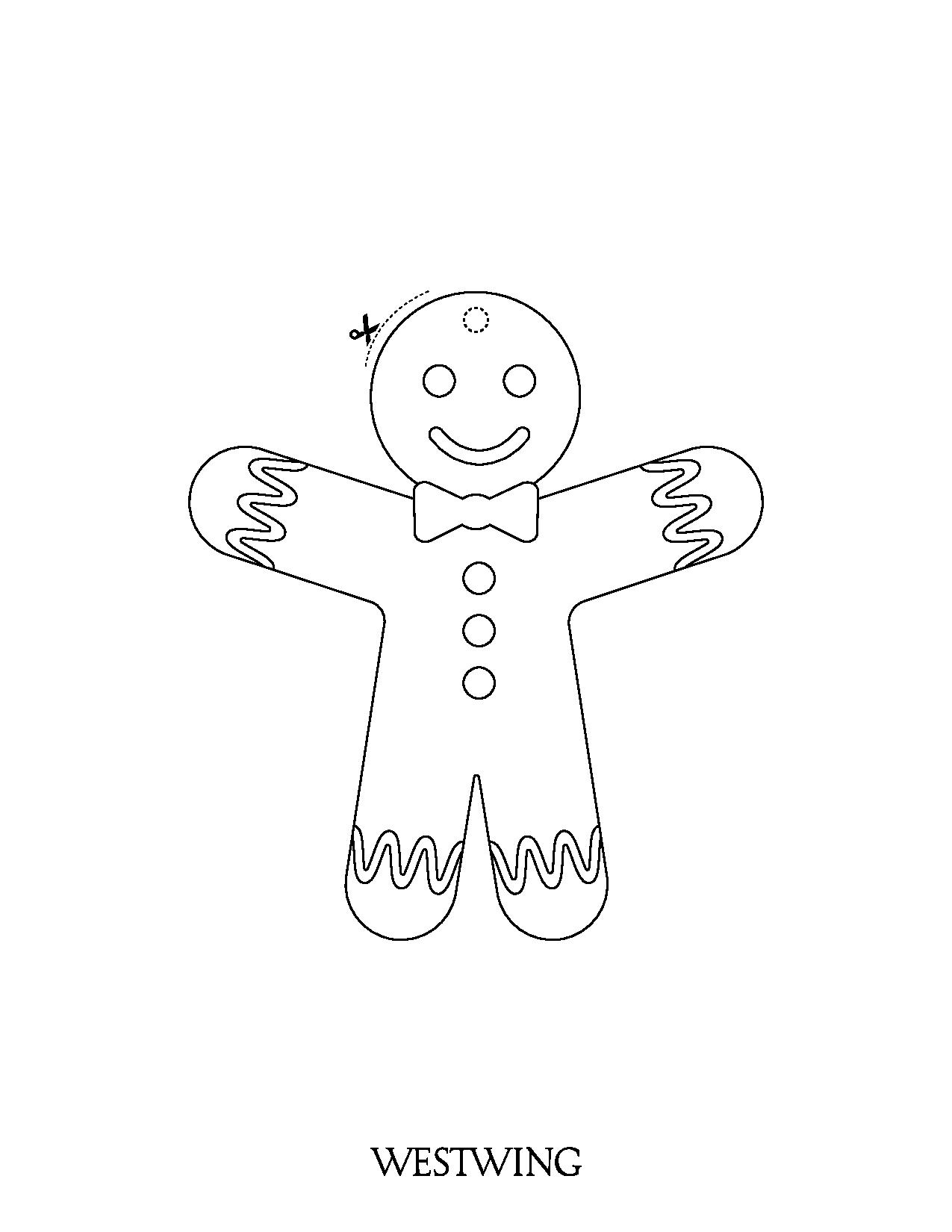 Gingerbread man to cut out