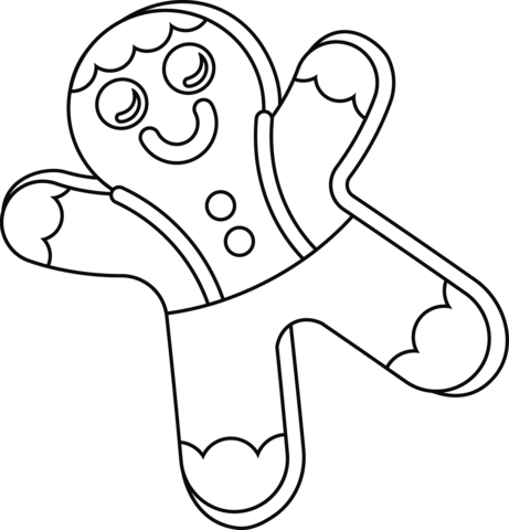 Christmas cookie gingerbread man coloring page free printable coloring pages