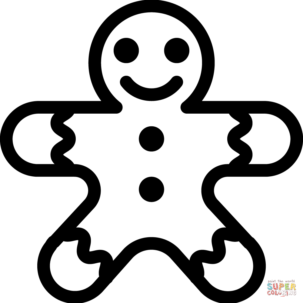 Christmas gingerbread cookie coloring page free printable coloring pages