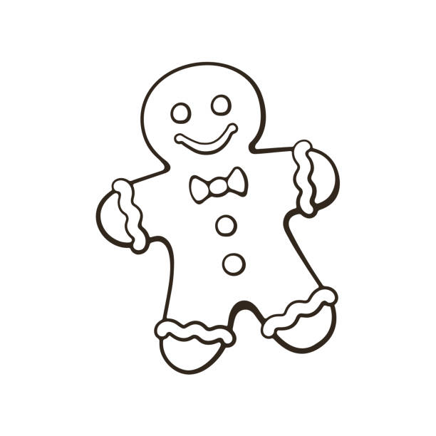 Gingerbread man outline stock photos pictures royalty