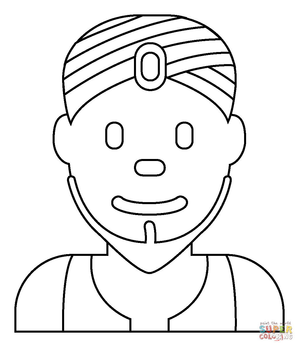 Man genie emoji coloring page free printable coloring pages