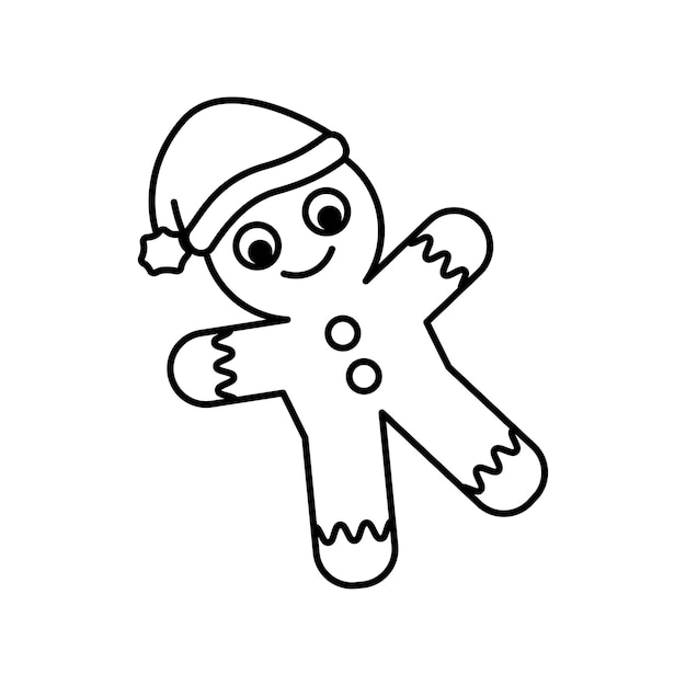 Premium vector cute gingerbread cookies characters vector illustration for kids coloring book