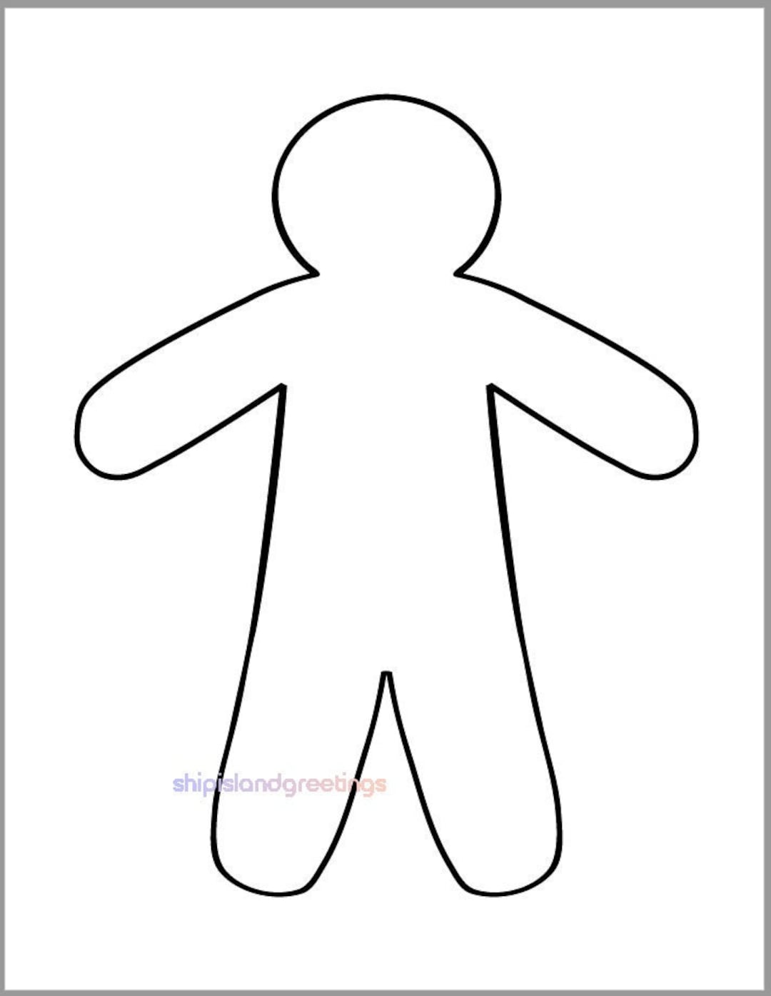 Inch gingerbread man template