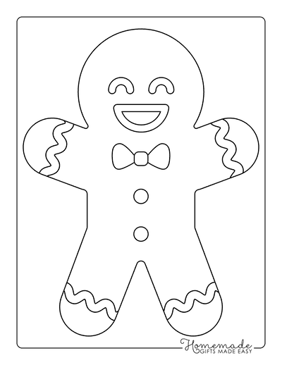 Free printable gingerbread man templates coloring pages