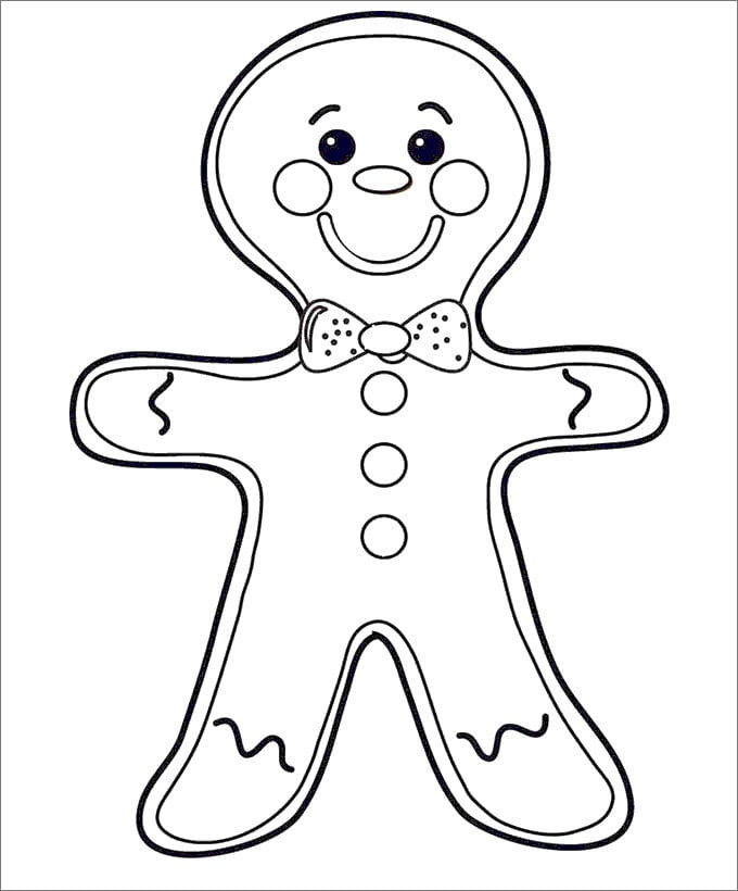 Gingerbread man s colouring pages