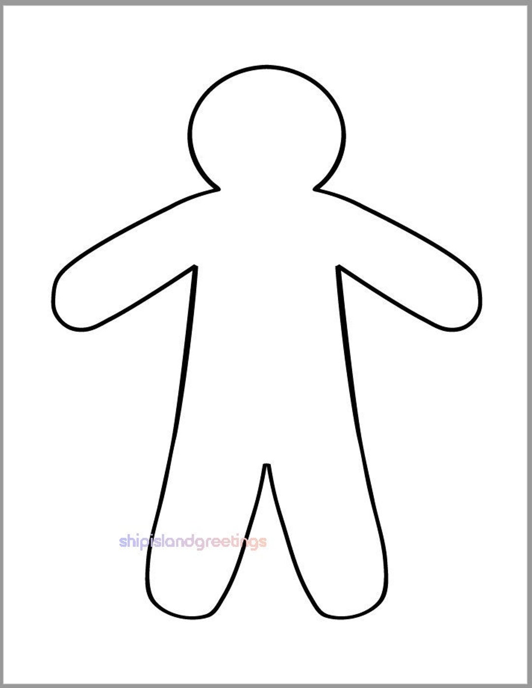 Inch gingerbread man template