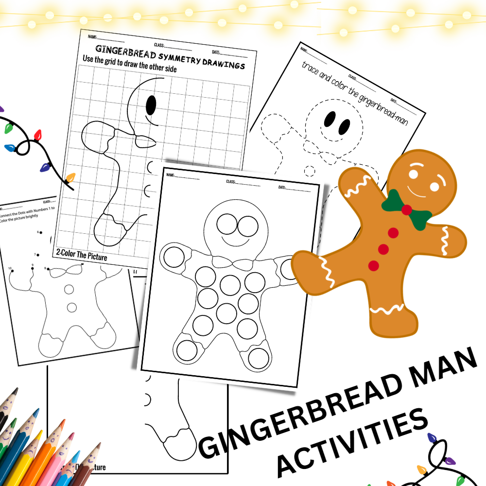 Christmas gingerbread man activities for toddlers made by teachers