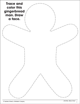 Gingerbread man fine motor skills practice page printable skills sheets