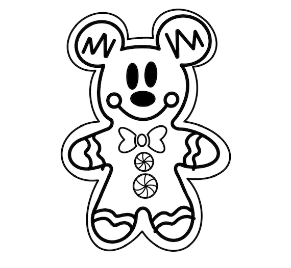 Christmas mickey mouse gingerbread digital files svgpdfpngjpeg christmas coloring pages
