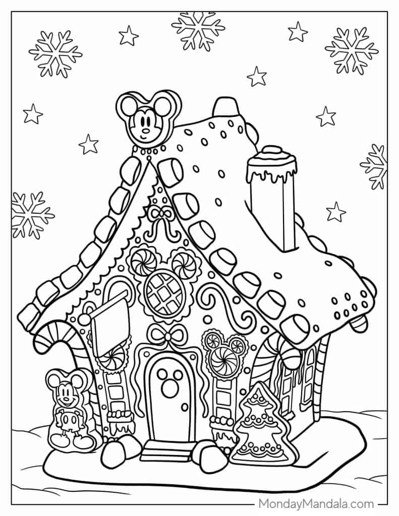 Gingerbread house coloring pages free pdf printables