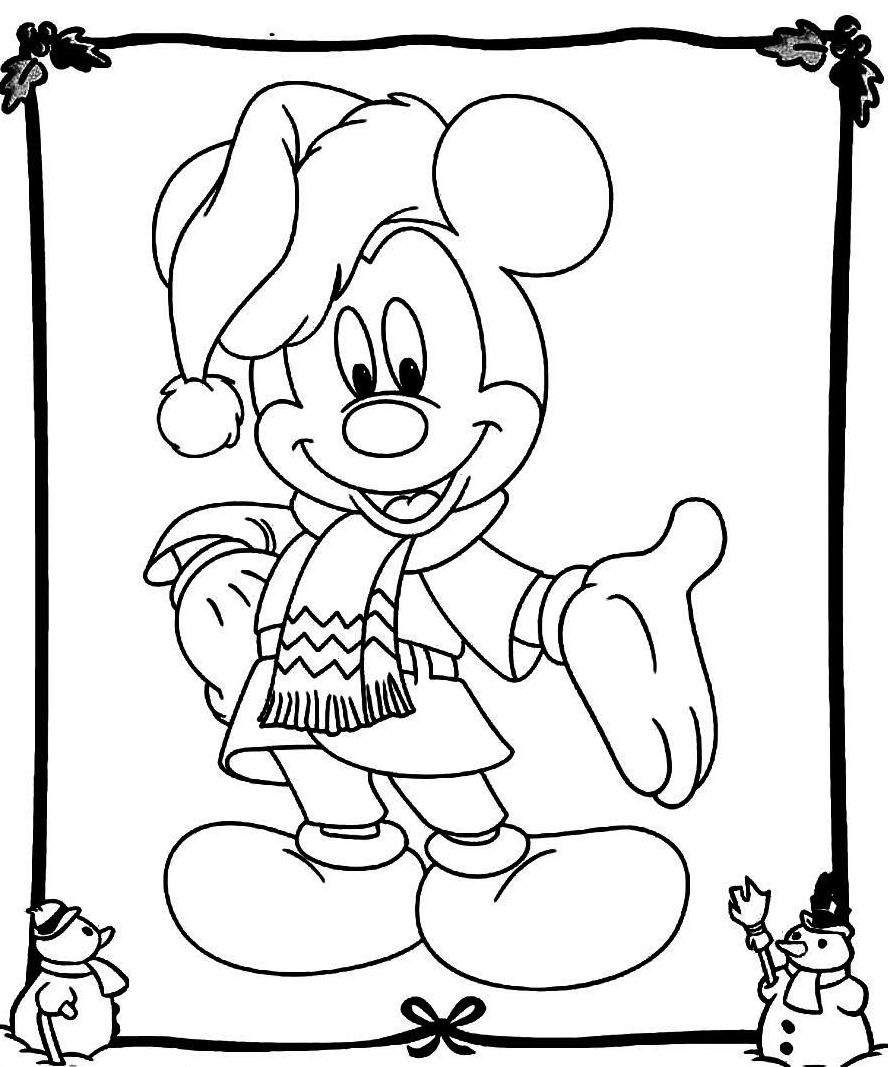 Mickey mouse christmas coloring pages